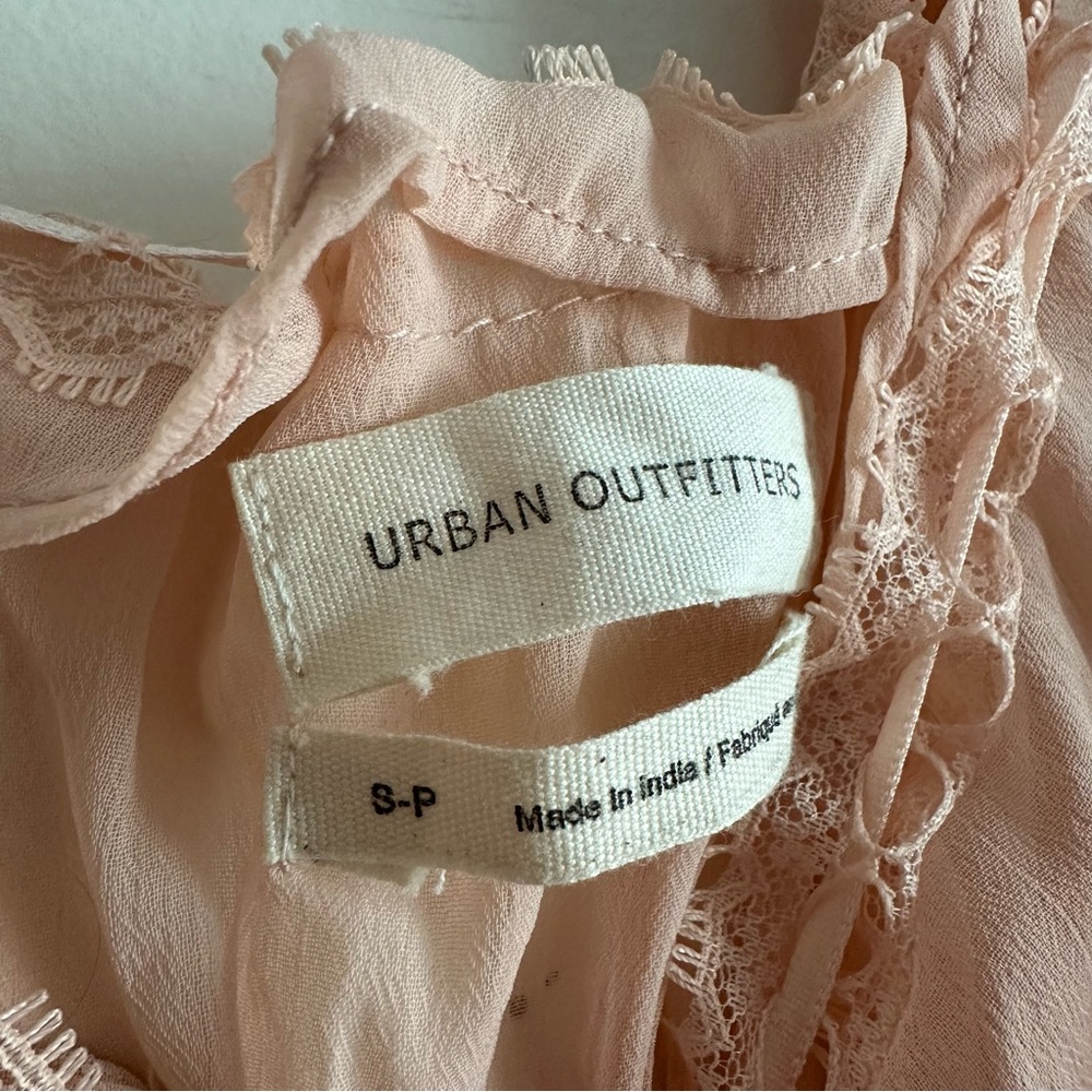 Urban Outfitters • Angie Semi-Sheer Puff Sleeve Blouse in Pink - Picture 4 of 8